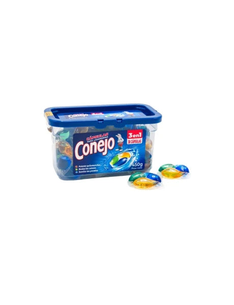 JABÓN CONEJO EN CAPSULAS 3 EN 1, 30 UNIDADES