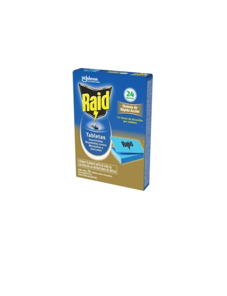 RAID TABLETAS CONTRA MOSQUITOS, 24 UNIDADES