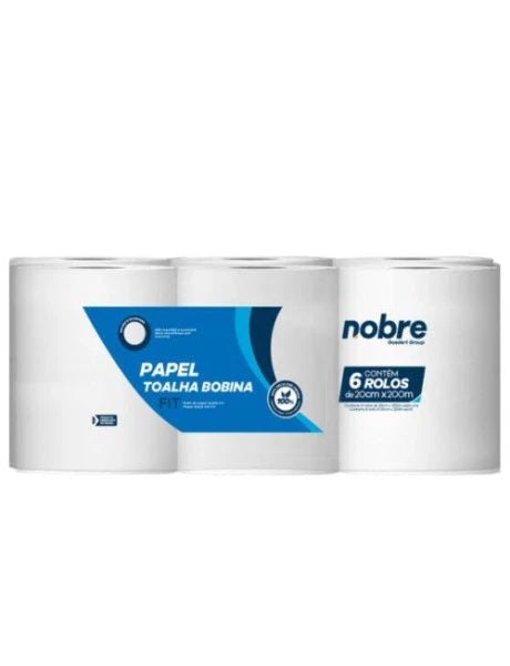 TOALLA DE PAPEL EN ROLLO EXTRA BLANCO 200MT, 6 ROLLOS